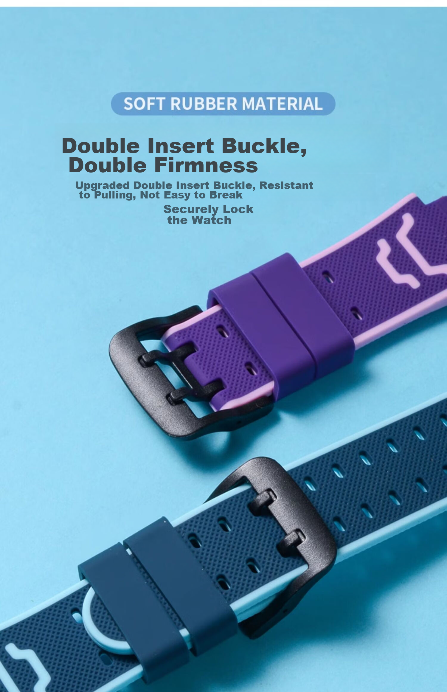 Iboann Suitable for Xiaotianc Z8A Watch Strap, Z11 Watch Strap, Silicone W2307ac, Children's Z10/Z9/z7s/z6apro Student Q5/N3/U5/D3/Q1A Watch Strap 6
