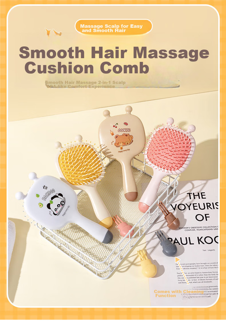 Fanyejia Scalp Massage Air Cushion Comb for Women, Long Hair Styling Comb for Curly Hair, Airbag Comb for Student Dormitory Use 1