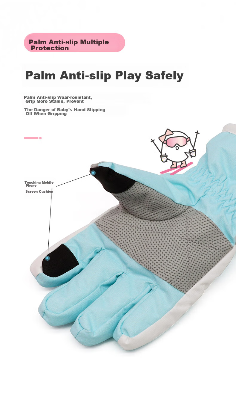 COCOLIC Children's Ski Gloves, Winter Cartoon Design, Fleece-Lined, Thickened Cotton, Warm, for Boys And Girls, CCL-201L01 6