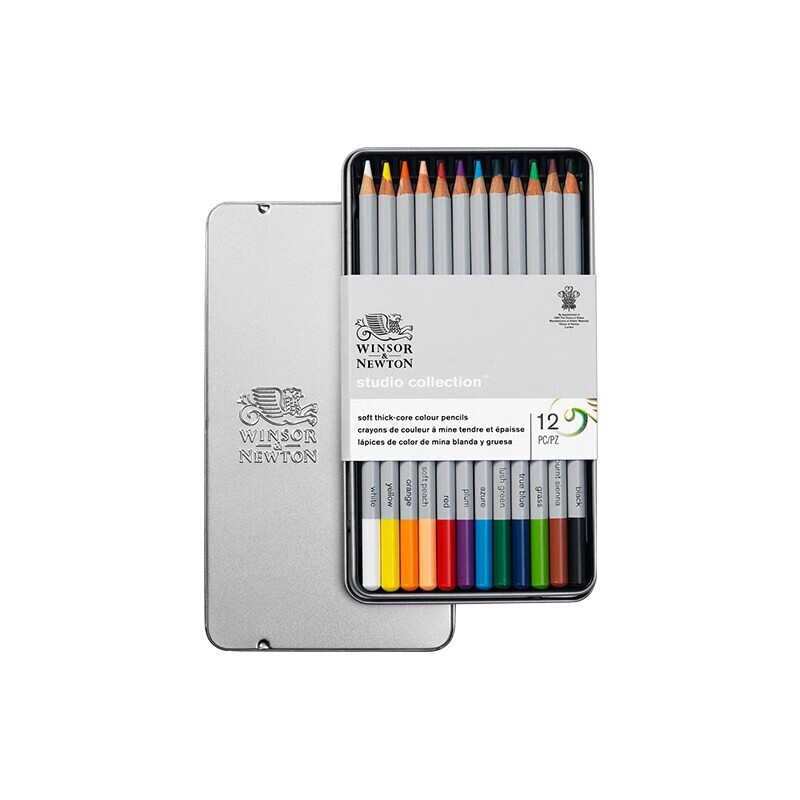 WINSOR&NEWTON [Freud Brand] Colored Pencils for Doodling, Coloring, Sketching, Professional Hand-Drawn Art, Colored Drawing, Sketching, And Oil-Based Colored Pencils, Set of 12 Colored Pencils