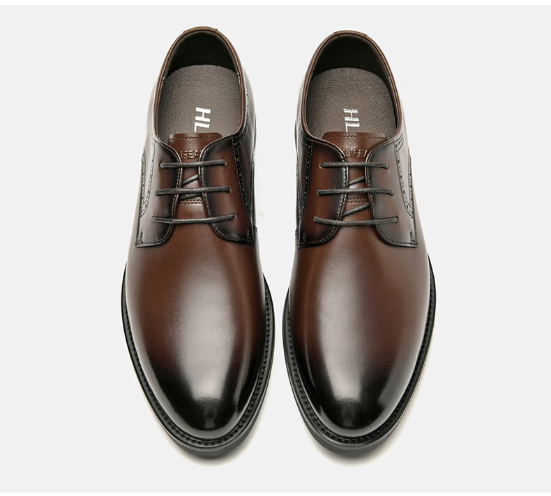 HLA Men's Leather Shoes British Style Business Classic Formal Wedding Groom Shoes HAAPXM1EBA070 Black Size 39 29