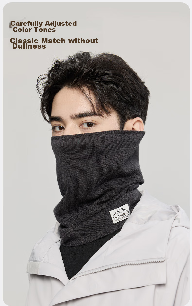 MISSION UV Wool Thermal Neck Gaiter for Men, Autumn And Winter Thickened Cold Protection Neck Warmer, Hiking Cycling Pullover Neck Warmer Scarf for Me 5