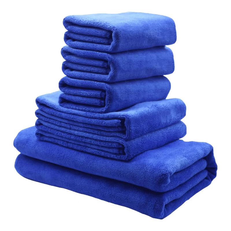 Good Weather Cleaning Cloths for Car Washing, Glass Cleaning, Housekeeping, Janitorial Work, And General Cleaning - Blue Thick Large And Small Sizes, 6 Pack