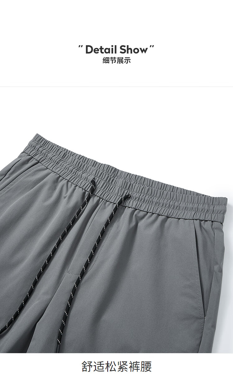 DANCING WOLVES [Elastic Waist] Breathable Quick-Dry Easy-Care Casual Pants Men's Casual Shorts, 211 Gray-Green, 56/XXL 10