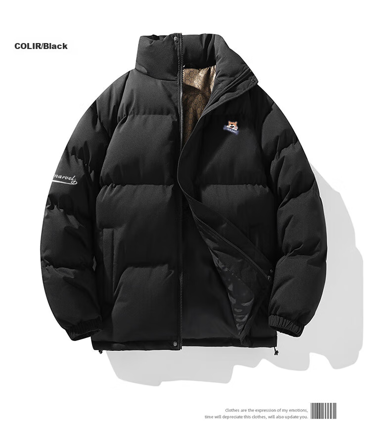 NASA MARVEL Jacket for Men, Spring And Autumn Outerwear, Zodiac Year Style, Stand-Up Collar, Reversible, Loose-Fitting Casual Top, Black, Size M 14