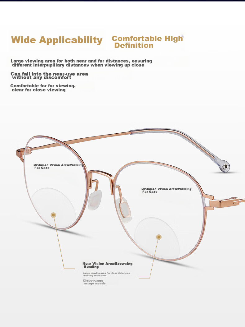 Xiyanghong Reading Glasses for Women, Bifocal Anti-Blue Light Fashionable Invisible Dual-Light High-Definition Presbyopic Glasses AX5327 250 Degrees 4