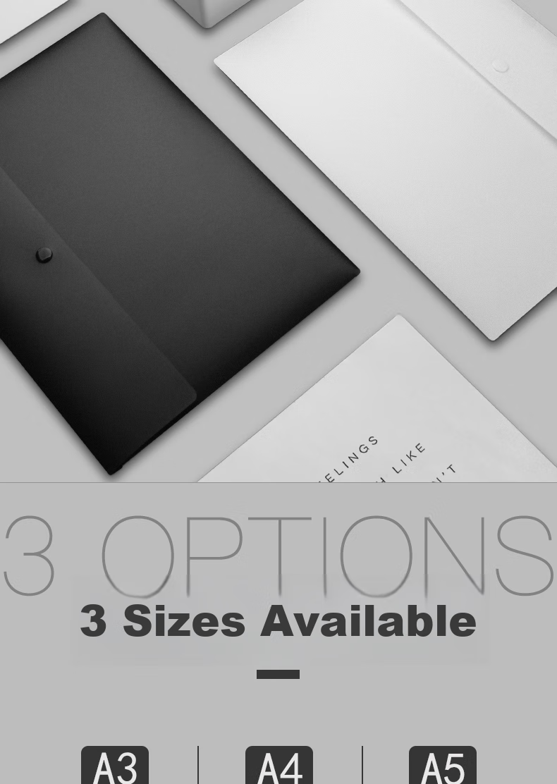 SUNWOOD A5 Button Closure Document Folder/briefcase/waterproof File Holder, Pack of 5, White, MC329 3
