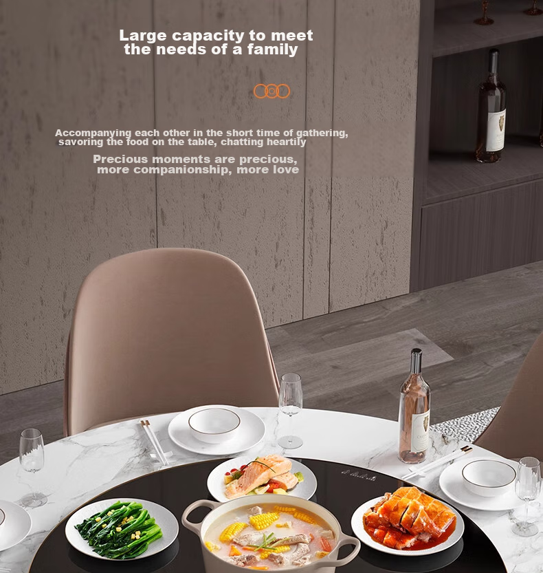 PADEFU Electric Hot Plate with Induction Cooker for Hot Pot, 2026 New Multifunctional Household Heating Plate, Food Warmer, Insulation Board, Electric Ceramic Stove, Automatic Rotating Dining Table Turntable Gadget, 68cm 20