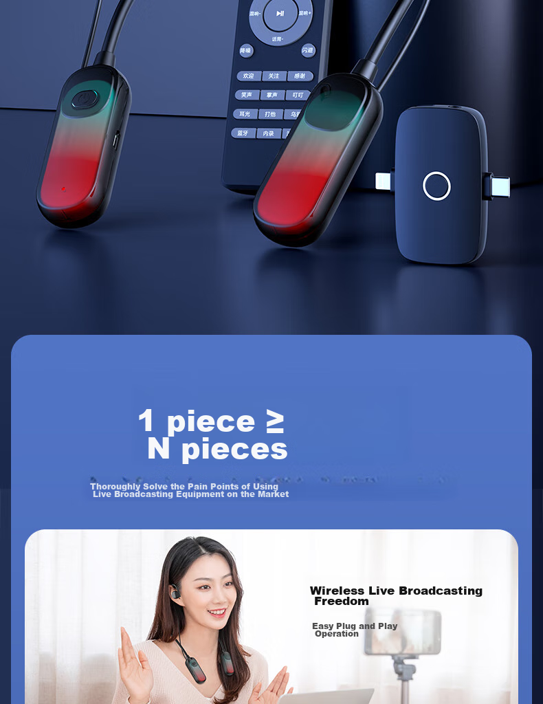Buguniao G10 Wireless Live Streaming Sound Card Kit with Headphones And Microphone, Neck-Hanging Open-Style Outdoor Internet Celebrity Singing Equipment for Live Streaming 2