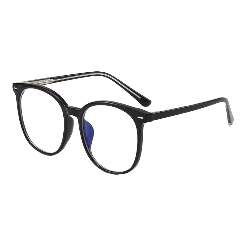 Cuntiandaofu Blue Light Blocking Glasses, Myopia Glasses, Anti-Radiation Glasses, Large Frame Slimming High-Definition Glasses for Men And Women, Glossy Black Frame, -1.00 Diopter