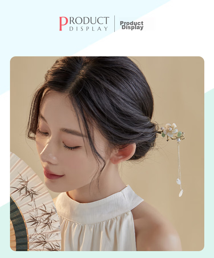 CHIMERA Classical Chinese-Style Tassel Hairpin, Ancient Costume Qipao Hanfu Hairpin, Hair Accessory, Women's Mid-Autumn Festival Gift 4