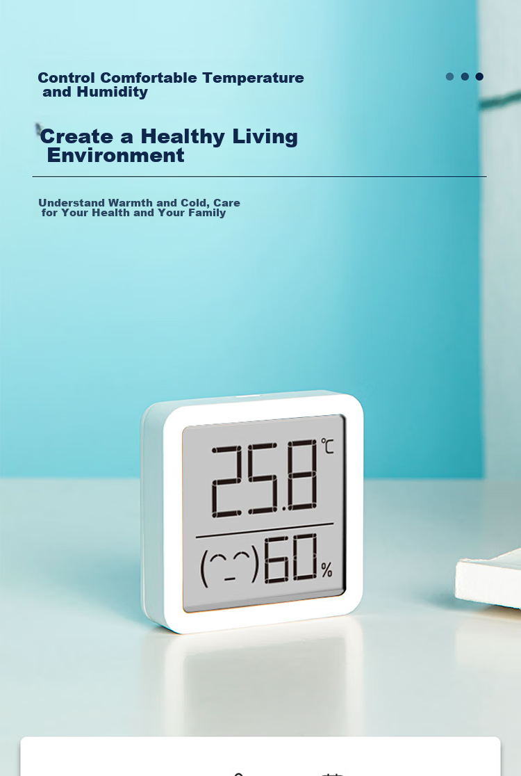 Deli LCD with Alarm Clock, Electronic Thermometer And Hygrometer, Bathroom And Baby Room Temperature And Humidity Monitor, 8813 1