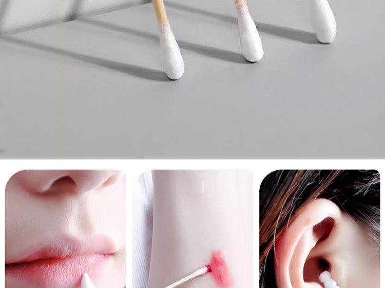CHUSHE Double-Ended Cotton Swabs, 1000 Count, Ear Cleaning And Makeup Removal, Disposable Household Pack, Regular Style, 1000 Pieces (10 Packs) 2