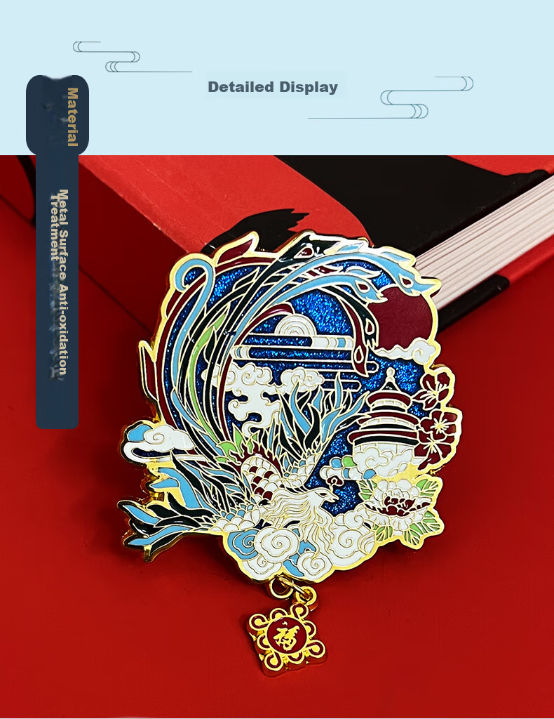 Ouliwen High-End Enamel Craft Refrigerator Magnet, Decorative Sticker, Creative Personalized Computer Display Board, Trendy Graduation Season Gift, Chinese Style Auspicious Beast, Nine-Color Deer 9