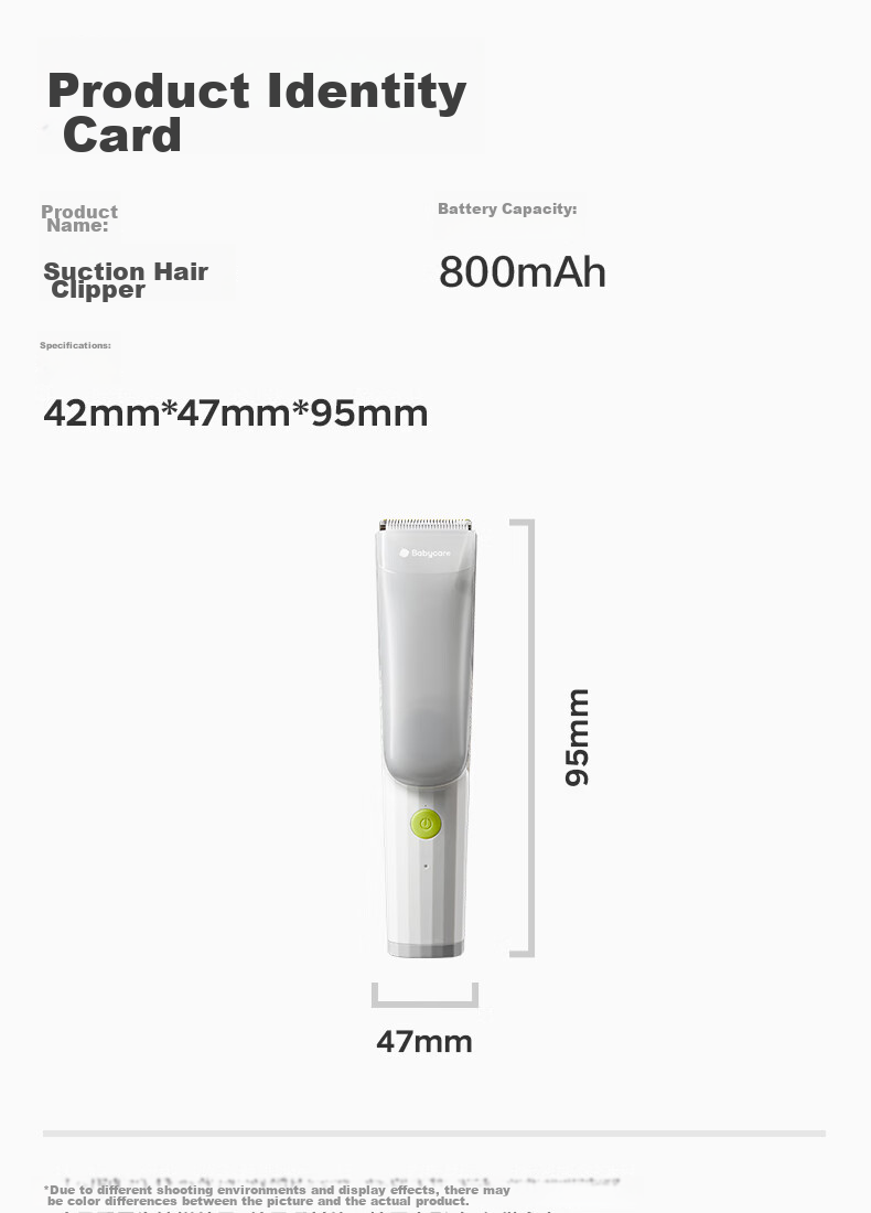Babycare Baby Hair Clipper, Fully Waterproof, Upgraded Low Noise, Automatic Hair Suction, Children's Haircut, Co-Branded Gift Box, Yuanjin White 13