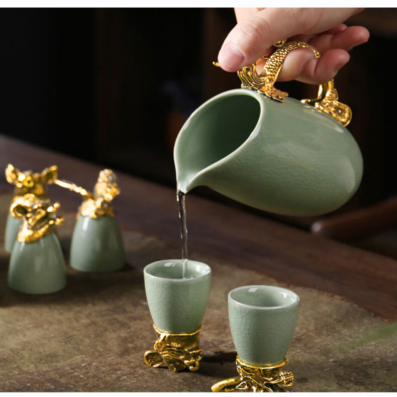 Canjiangjun Ceramic Liquor Cup Set with Twelve Zodiac Design, Teacher's Day Wine Decanter Gift Box Set 8