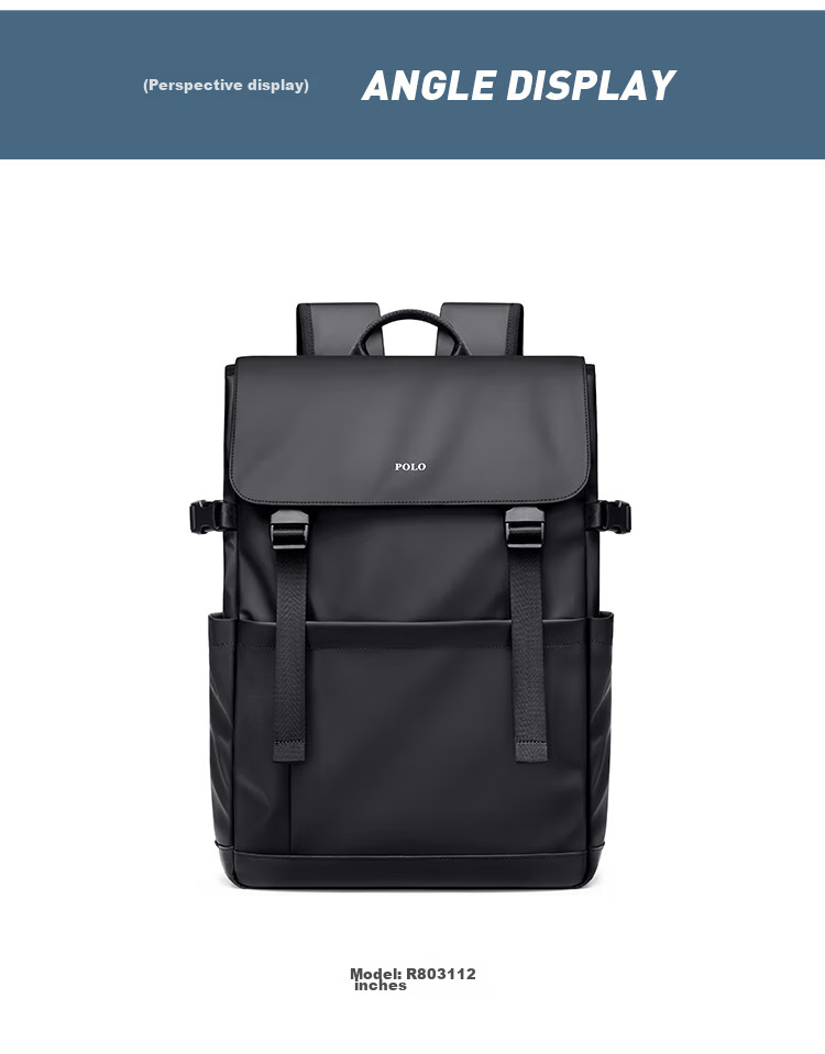 POLO Backpack for Men, Lightweight Travel Backpack with Flip Cover, 15.6/16 Inch Laptop Bag, Business Travel Bag 18