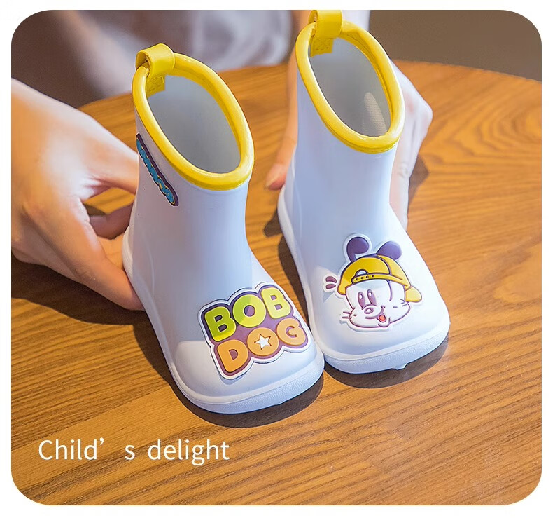 BOBDOG Children's Rain Boots for Boys And Girls, Summer Kids' Water Shoes, Baby Rain Boots, Yellow, Size 220 15