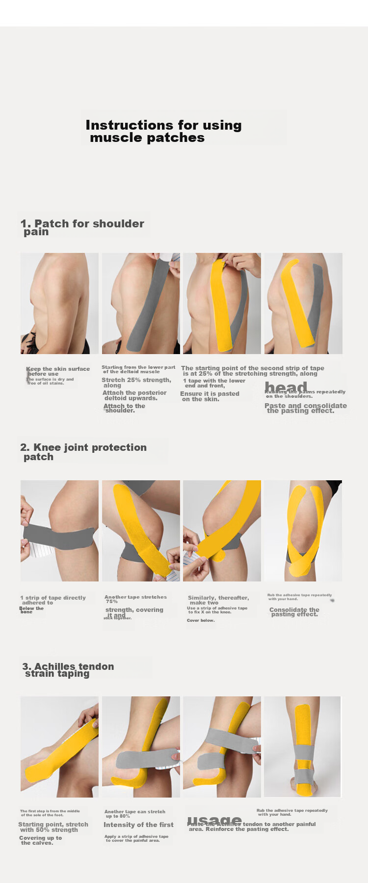 JD Original Elastic Bandage, Sports Kinesiology Tape for Knee, Ankle, Back, Abdomen, Anti-Sprain Tape, Light Gray 15