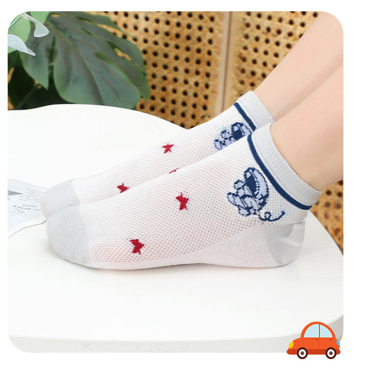 LangSha Children's Socks for Boys, Thin Mesh Cotton Boat Socks for Spring And Summer, Breathable Youth Socks for Older Children, Space Ship Design (6 Pairs), Foot Length 18-20cm, for Ages 5-7, Size 26-31 10