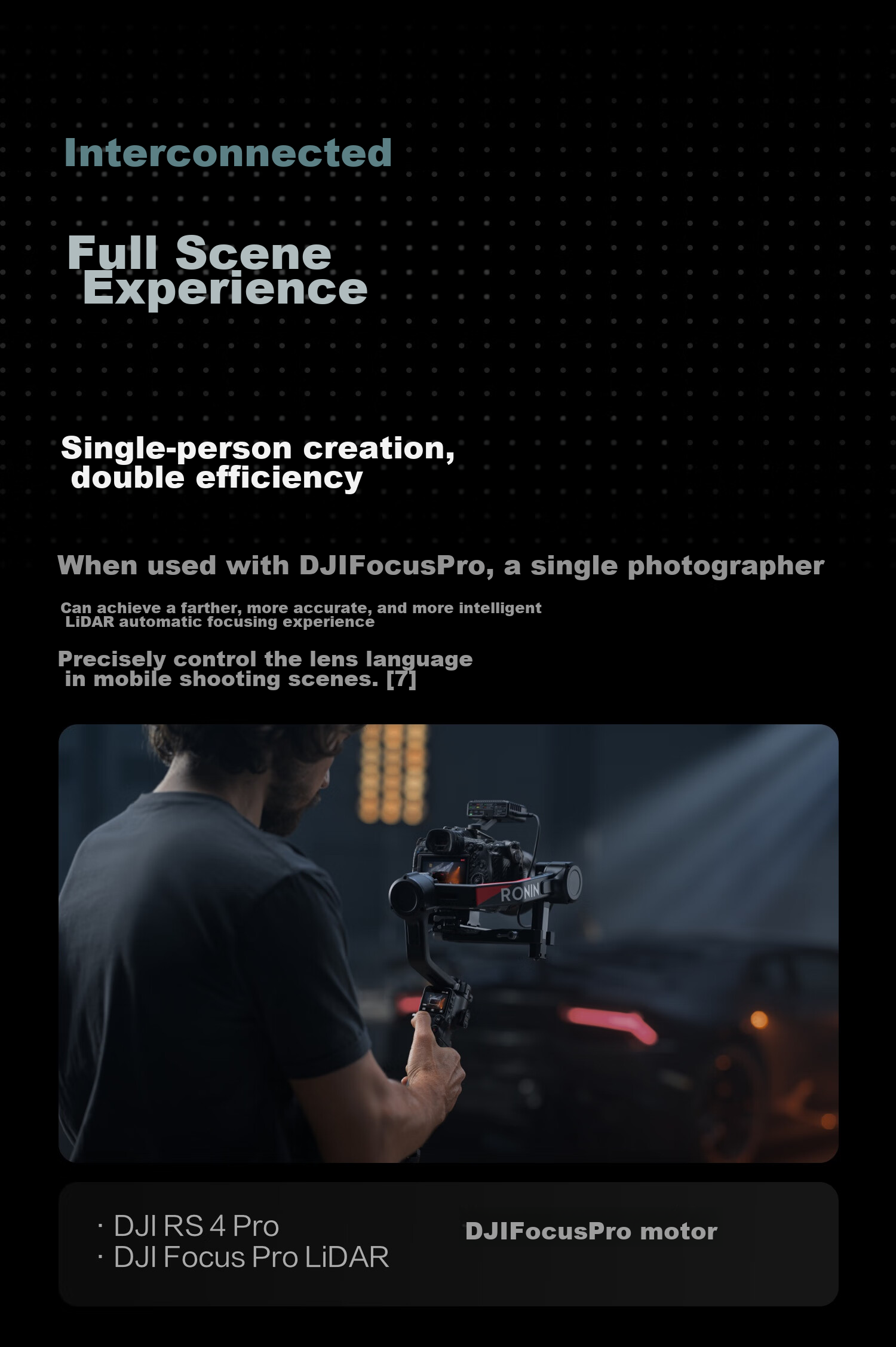 DJI Focus Pro Creative Edition, Handheld Integrated Lens Control System with AI Automatic Focus Tracking, 20-Meter Wireless Follow-Focus, LiDAR Oscilloscope 14