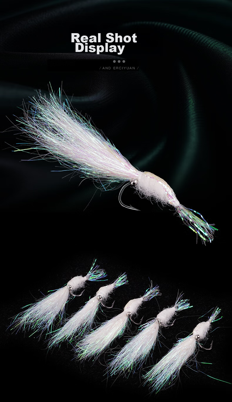 Erciyuan Lure Ice Silk Shrimp Stream Micro Artificial Bait Lure Maokou Baitiao Bionic Bait Glow-In Ice Silk Shrimp 6# 4