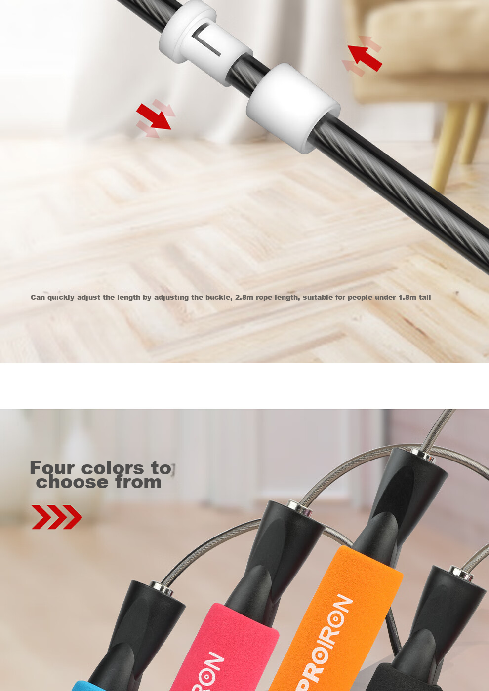 PROIRON Puli'ai Jump Rope Steel Wire Speed Rope for Adults, Primary And Secondary School Students' Exams And Competitions, Specialized Training Rope 9
