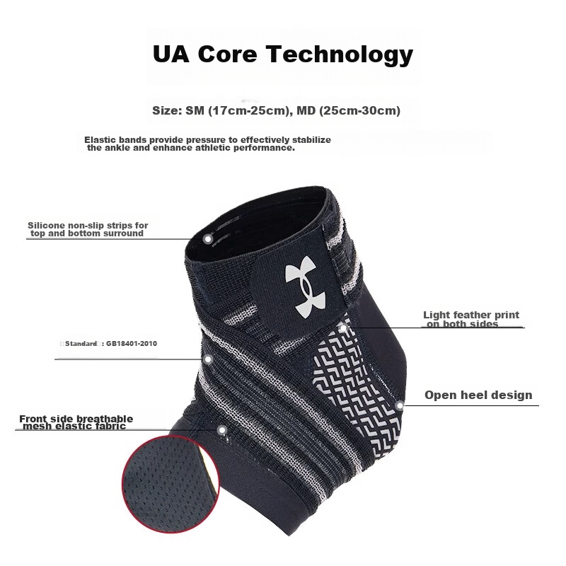 Under Armour Lace-Up Compression Ankle Support for Basketball, Football, Sports, Running, Sprain Prevention And Injury Protection, Black, Size L 2