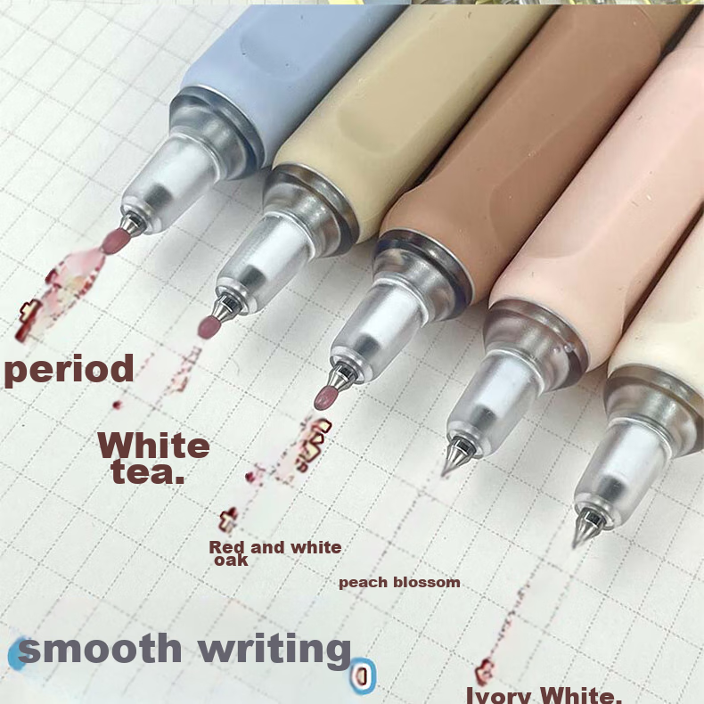 Mule Retractable Gel Pen, Vintage Color, 0.5mm Gourd Tip, Drawing And Journaling Pen, Colored Gel Pen, Multi-Color Stationery Marker, 3-Pack M-8922 3