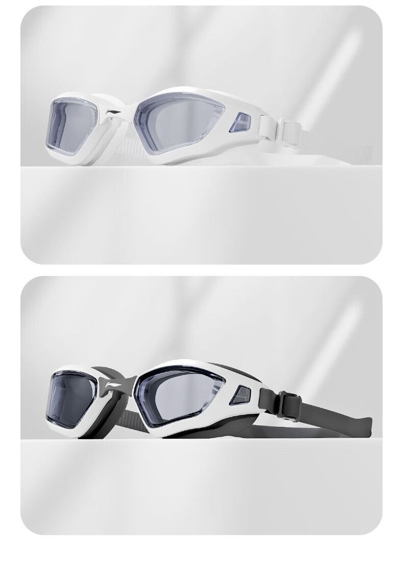 Li-Ning Nearsighted Swimming Goggles, Waterproof And Anti-Fog, for Men And Women, High-Definition Professional Training Swimming Glasses, Model 2105, Purple, -6.00 Diopters 1