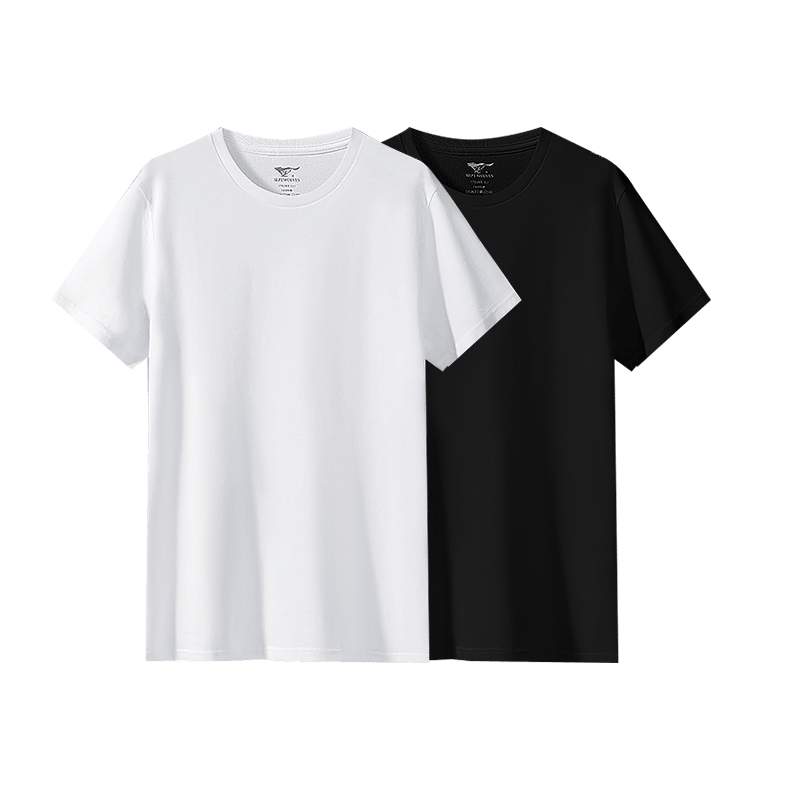 SEPTWOLVES Soft And Skin-Friendly Short-Sleeve Men's Pure Cotton T-Shirt for Running, Sports, Breathable 100% Cotton White Tee for Home Wear