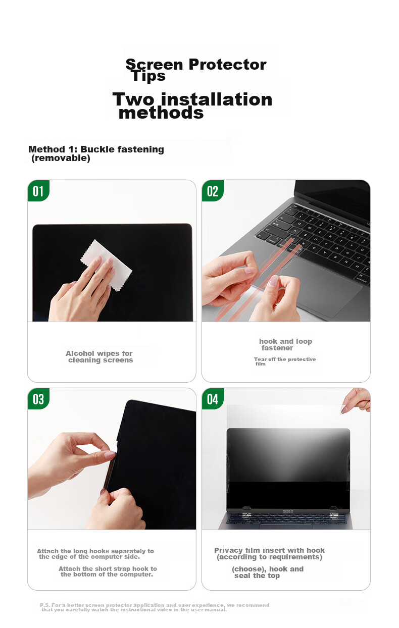 UGREEN Anti-Peeping Screen Protector for Laptop And Monitor, Removable Privacy Filter, Compatible with Apple Macbook, Huawei, Xiaomi, HP, ASUS, Dell, 14-Inch 16:9 12