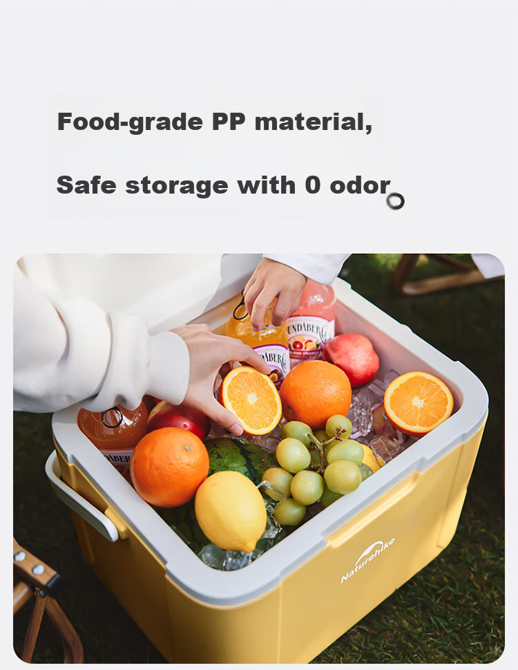 Naturehike Insulated Cooler Box, Ice Storage Box, Outdoor Camping Cooler, Portable Car Refrigerator, Large Capacity 18L 8