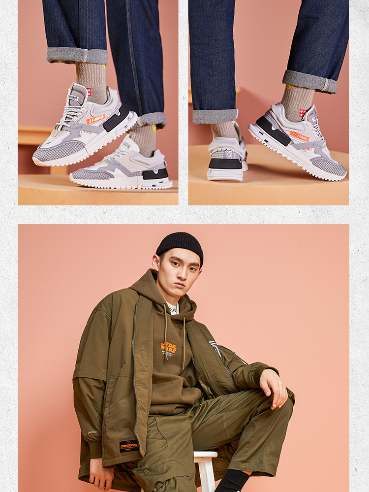 李宁休闲鞋男士中国李宁001匠心男子经典休闲鞋agcq271