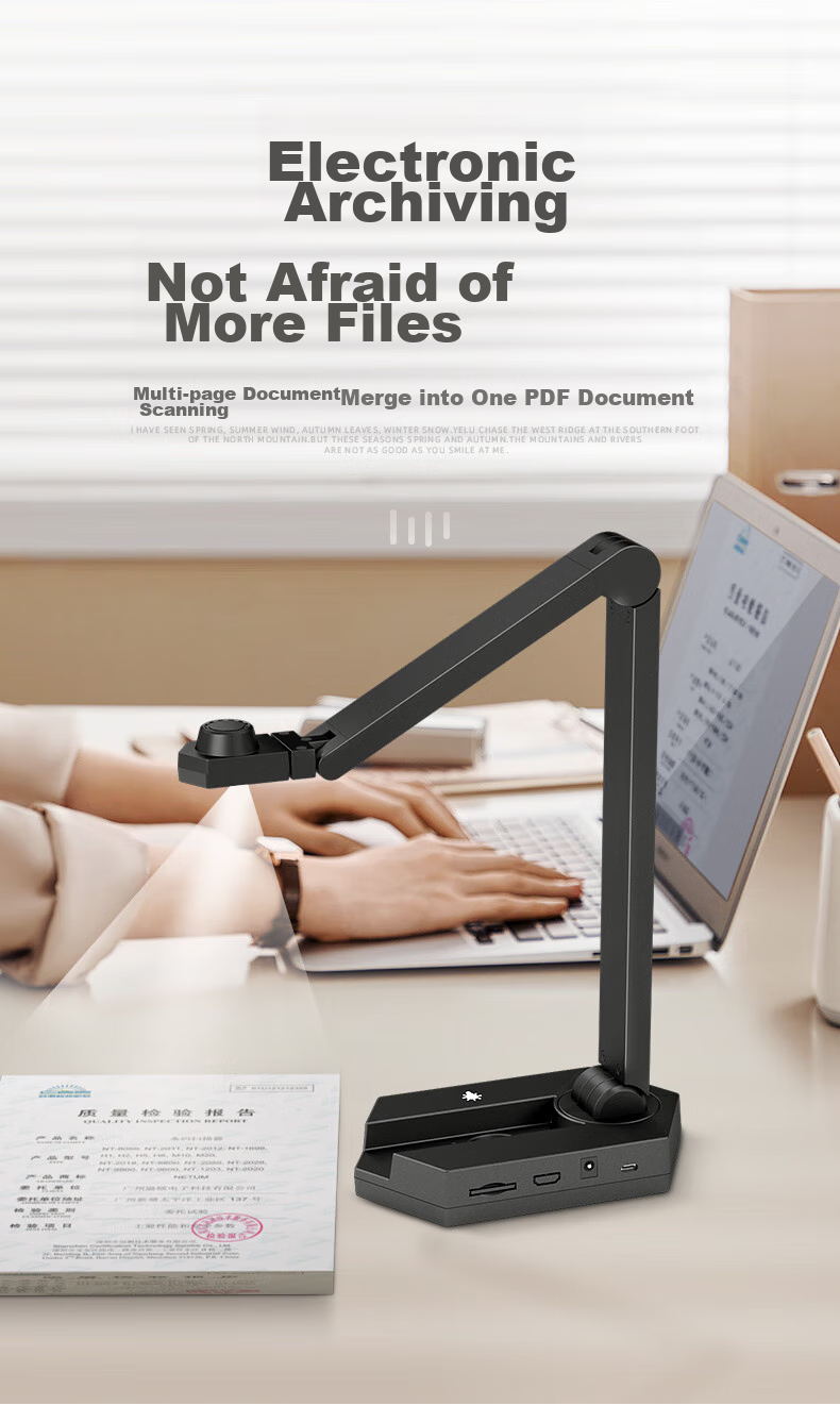 NTEUMM 16 Million Pixel High-Definition Video Document Camera, Exam Paper Teaching Projector, Calligraphy Painting Projection Live Streaming Camera Online Course Recording High-Speed Camera SD-9000 9