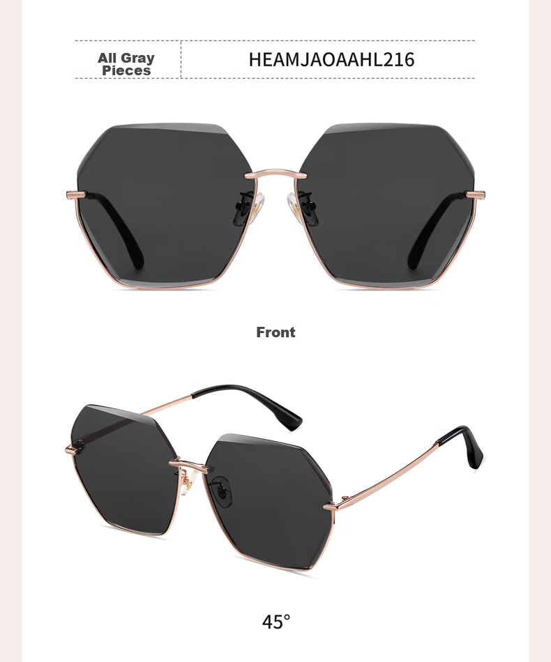 HLA Nylon Sunglasses, Fashionable Sunglasses for Women, Sun Protection And UV Protection Glasses, Driving Glasses, All Gray Color 13