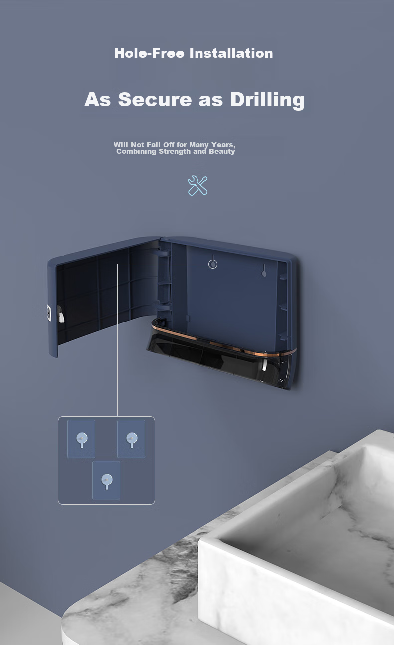 Interhasa! Wall-Mounted Toilet Paper Holder, Bathroom Tissue Dispenser, No Drilling Required E6002 3