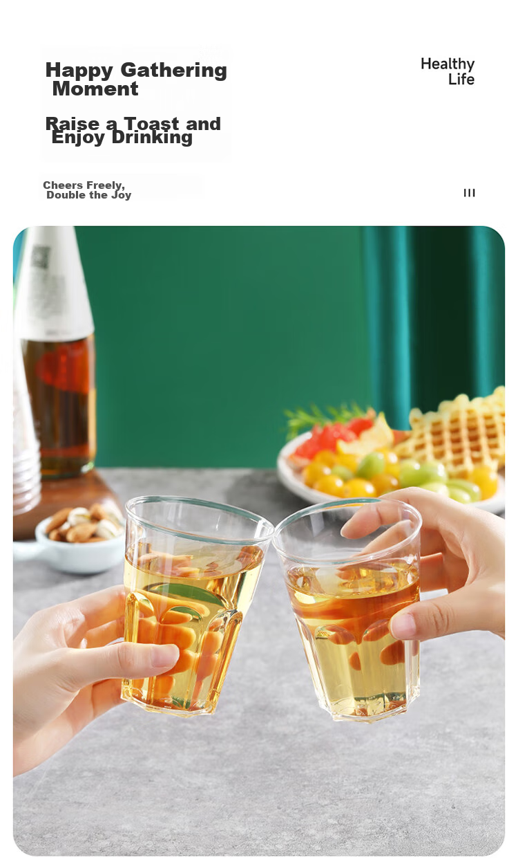 MARYYA Disposable Cups, Aviation Cups, 300ml*50 Pieces, Space Cups, Food-Grade Thickened Plastic Beverage And Tea Cups 12