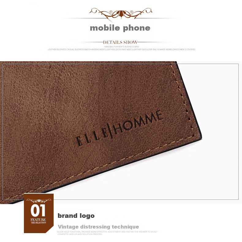ELLE HOMME Men's Wallet, Long Style, Top-Grain Leather, Multi-Card Slots, Vintage Two-Fold Bill Holder, 0312 Brown, Birthday Gift for Me 21