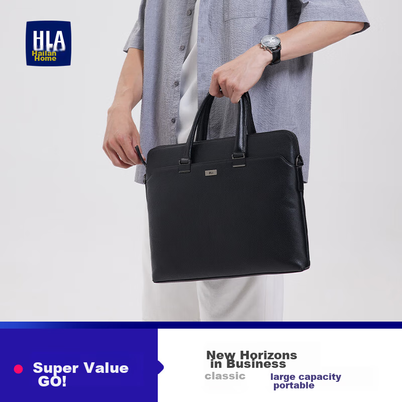 HLA Briefcase, Men's Business Commute Travel Handbag, Laptop Bag, Shoulder Crossbody Travel Backpack