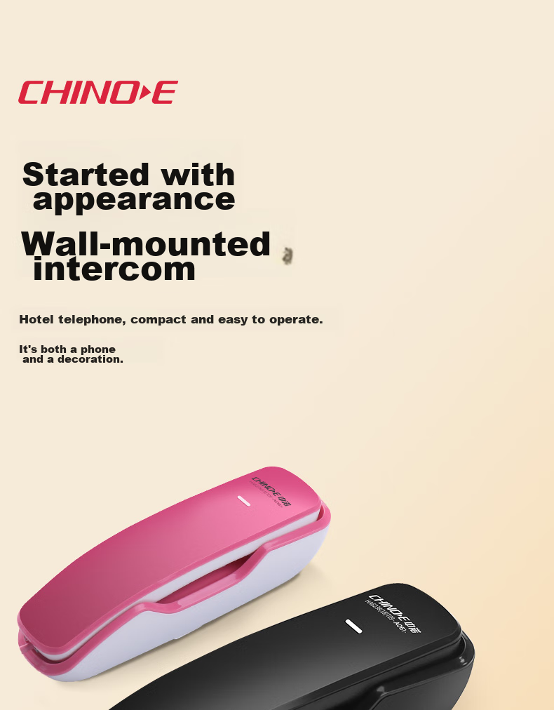 CHINO-E Telephone, Landline Hotel Phone, Small Handset, Desk And Wall Dual-Use, Battery-Free Wall-Mounted Extension, A061 Black Office Companio 1