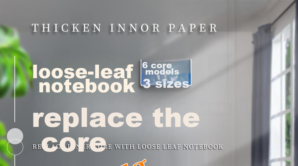 Longe A5 Loose-Leaf Notebook Refill, 6-Ring Refill Paper, Replacement Pages for Notebooks, Thickened 95g Lined Refill Paper, 80 Sheets/book, Customizable 1