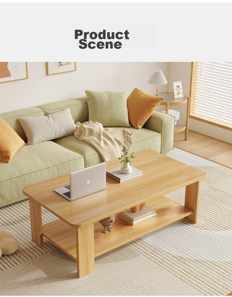 Gupujia Coffee Table, Simple Modern Sofa Side Table with Storage, Double-Layer Small Tea Table for Small Apartments And Balcony 7