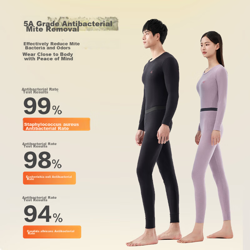JD Jingzao Men's Thermal Underwear, Autumn Undershirt And Pants Set, Cold-Resistant Cotton Soft Base Layer, Warm Top And Bottom, Dark Gray, XXL