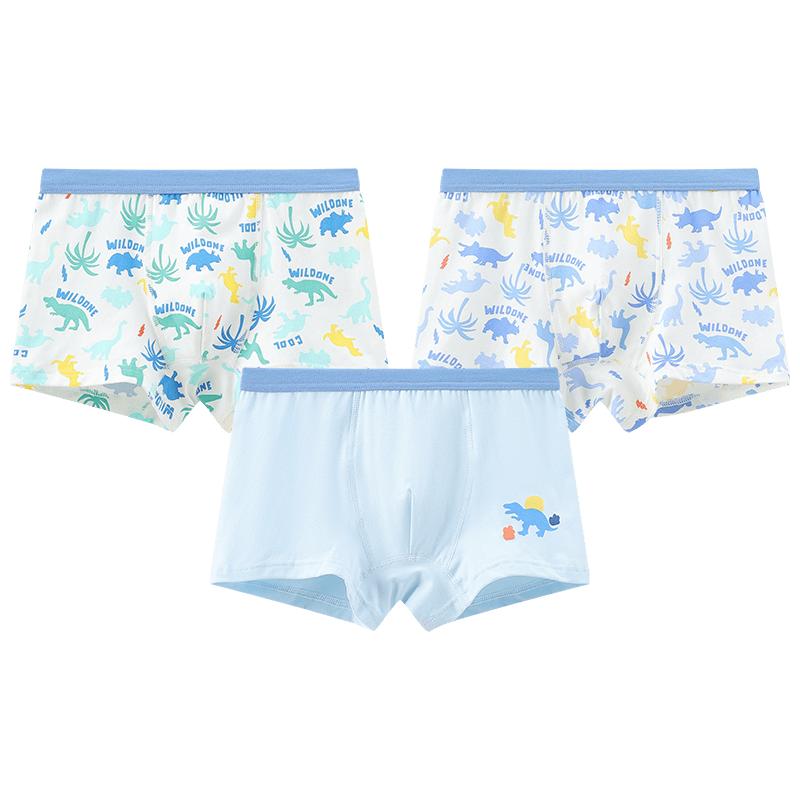 Hodo Children's Underwear, Boys' Pure Cotton Boxer Briefs, Big Kids' 7A Antibacterial Shorts, Three-Pack K4067, Size 130