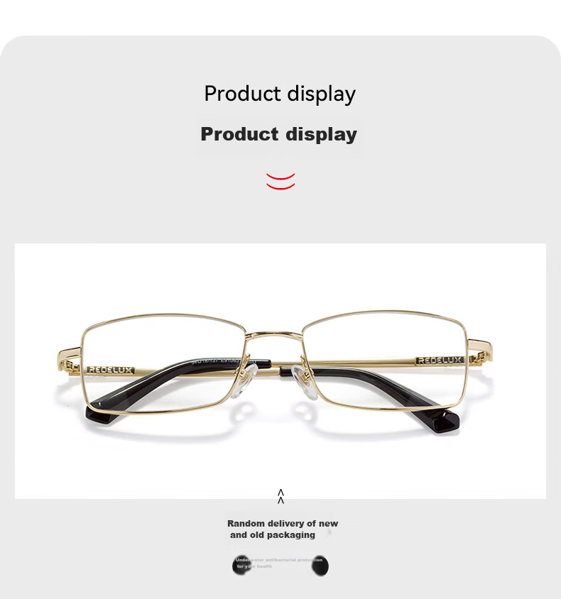 Xiyanghong Reading Glasses for Men, High Definition Anti-Blue Light Full Frame Durable Stylish High-End Reading Glasses E9106 Gold 150 Degrees 13