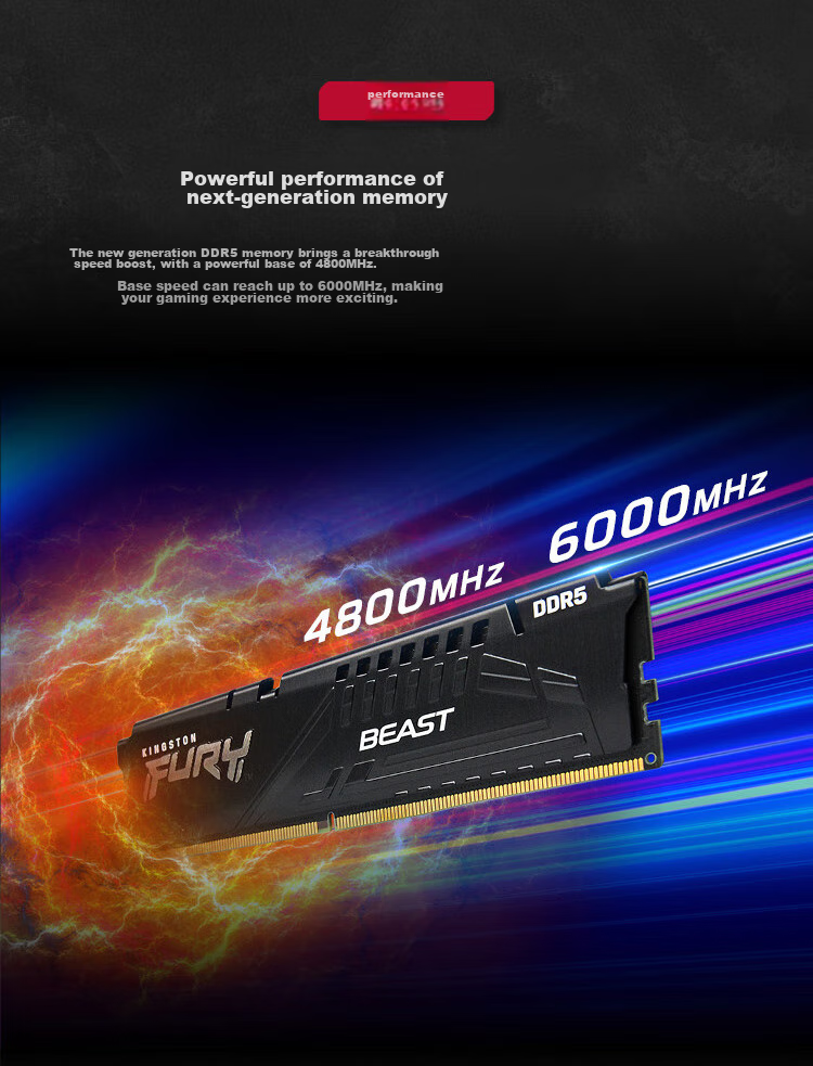 Kingston FURY 16GB DDR5 5600 Desktop Memory Module, Beast Series, HyperX 2