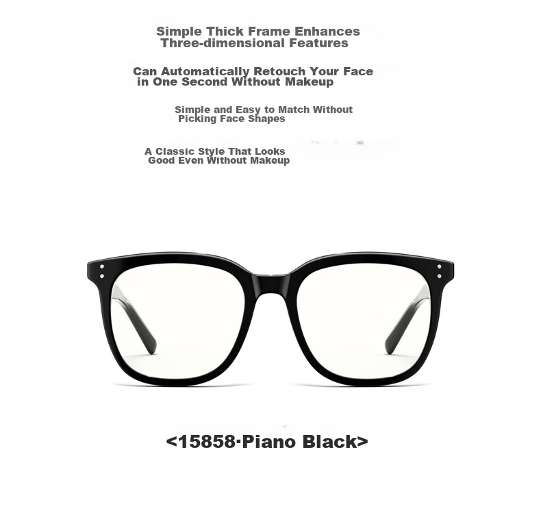 PARZIN Prescription-Ready Glasses Frame, Acetate Square Frame for Men And Women, Versatile Daily Wear, Easy to Match, Face-Slimming Black Frame, 15858 3