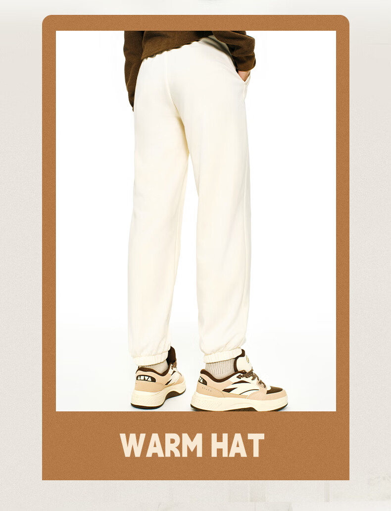 ANTA Snow Owl Fleece-Lined Knit Jogger Pants Women's Winter Casual Warm Trousers College Sports Pants 8