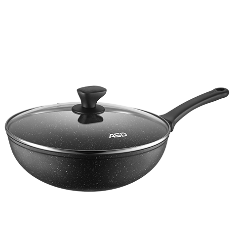 ASD Wok, Maifanshi Color Non-Stick Flat Bottom Lightweight Stir-Fry Pan, Compatible with Gas And Induction Cooktops, 30cm CL30S31WG